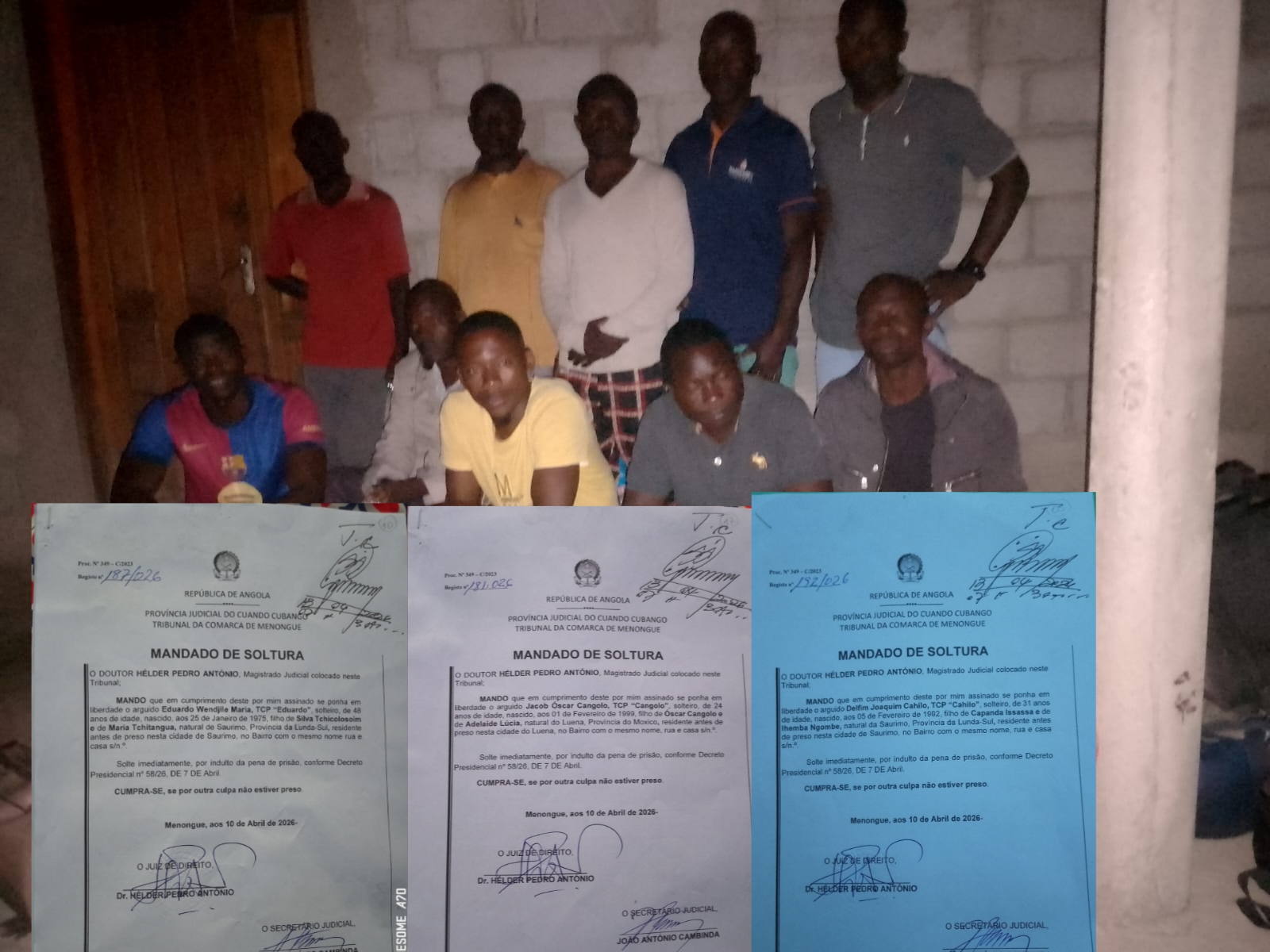 16 presos políticos do Manifesto Jurídico e sociológico do Povo Lundes já se encontram em Liberdade